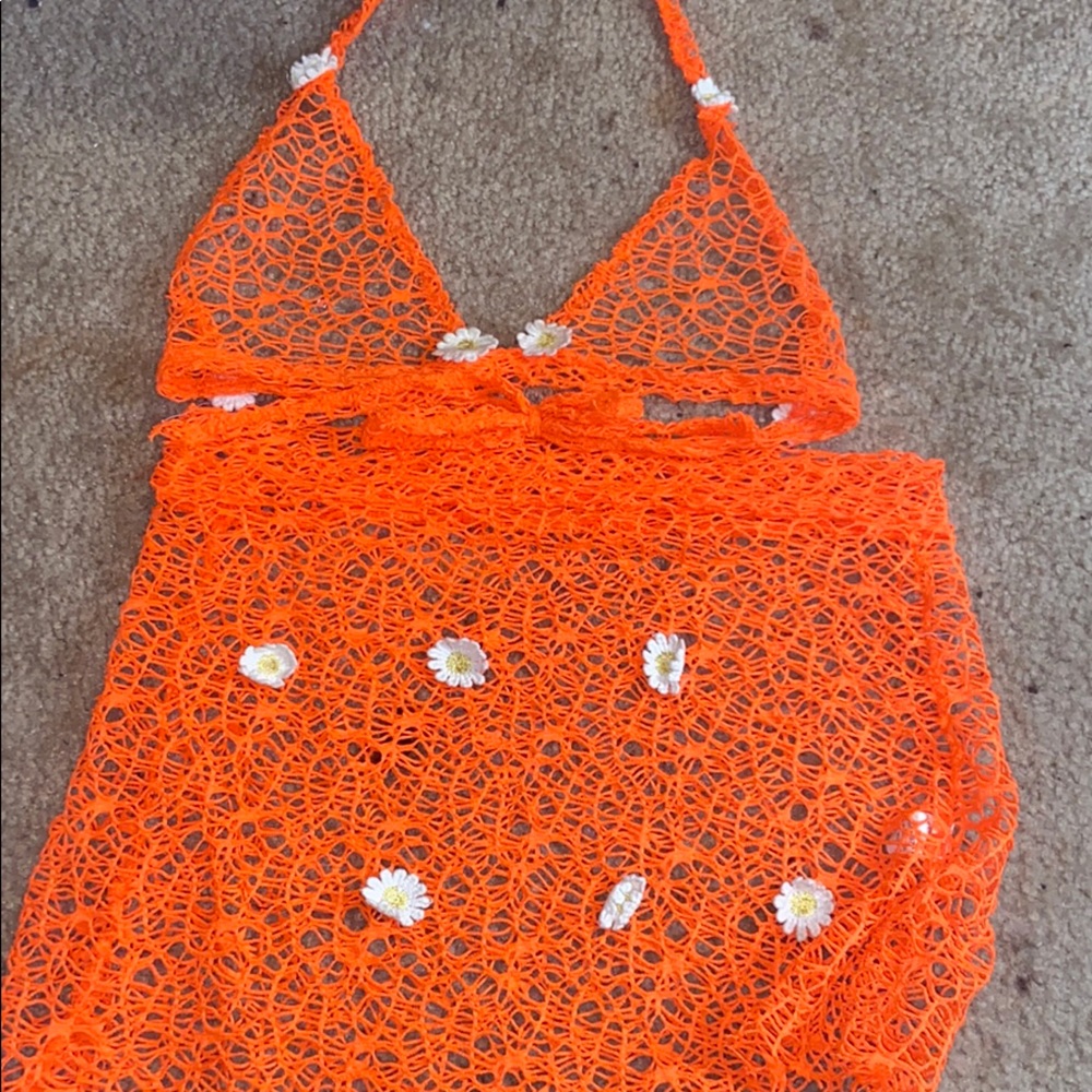 TWO PIECE CROCHET SEE THROUGH SET